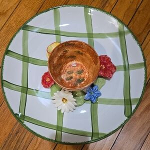 CALI ▪︎ Floral Ceramic Serving Platter, Perfect for chips 'n dip